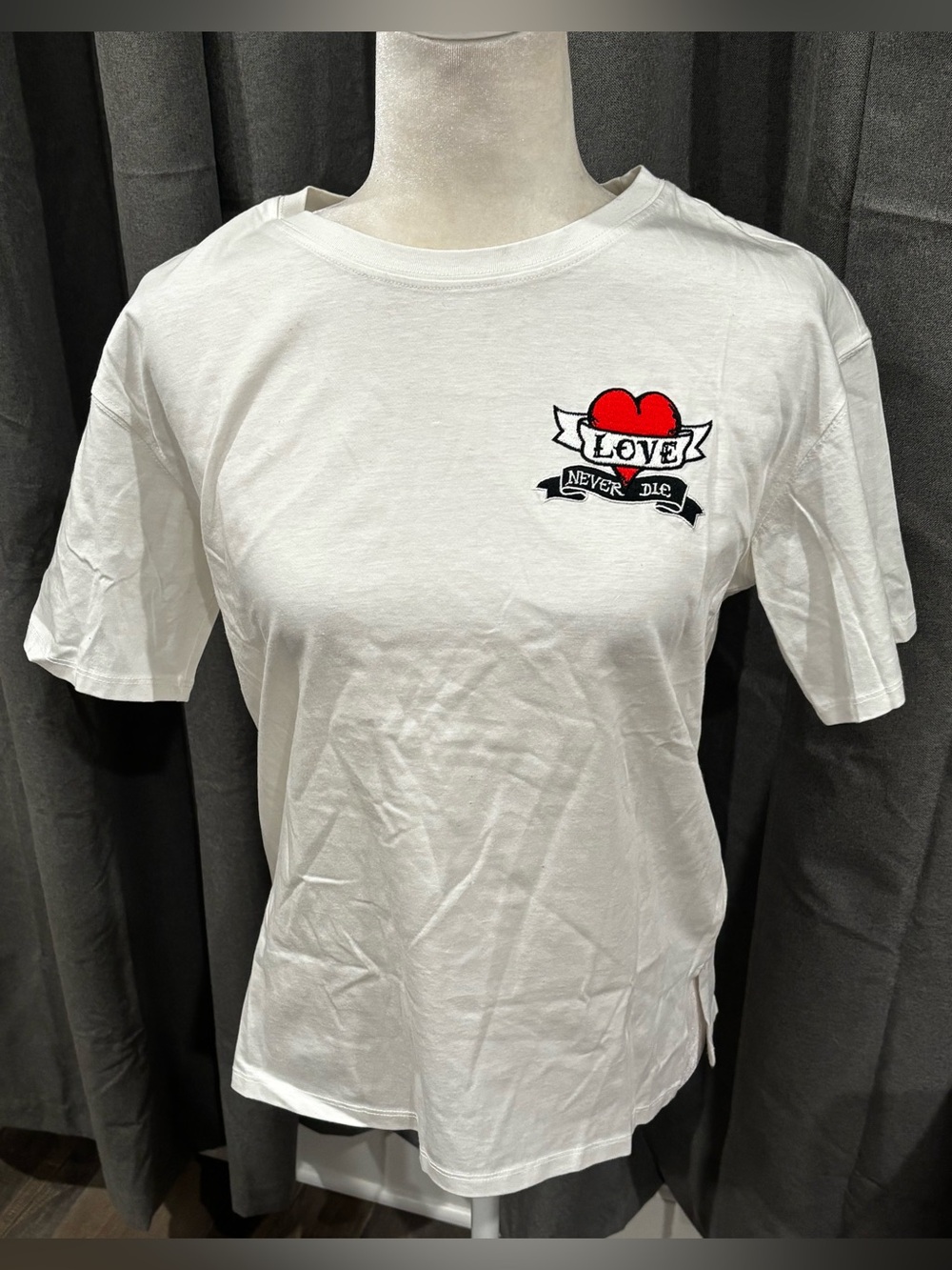 Sandro Paris "Eden Love Never Die" White Cotton T-Shirt Medium Casual Designer - Picture 2 of 13